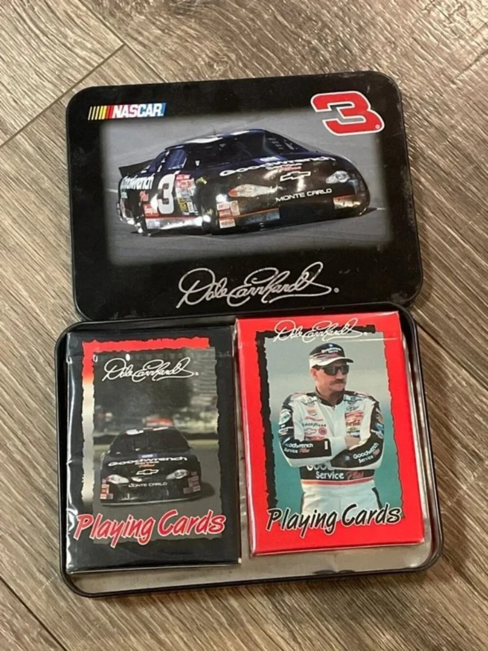 Nascar 2001 Dale Earnhardt #3 Playing Cards in Collectable Tin Sealed Cards